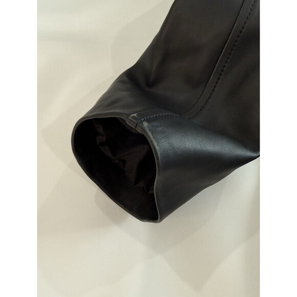 ST. JOHN Black Lamb Leather Gold Studded Embellished Jacket Sz Small Lined - Picture 9 of 13